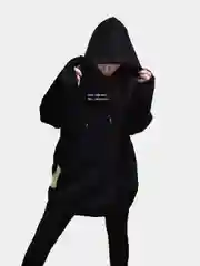 Черный худи на флисе