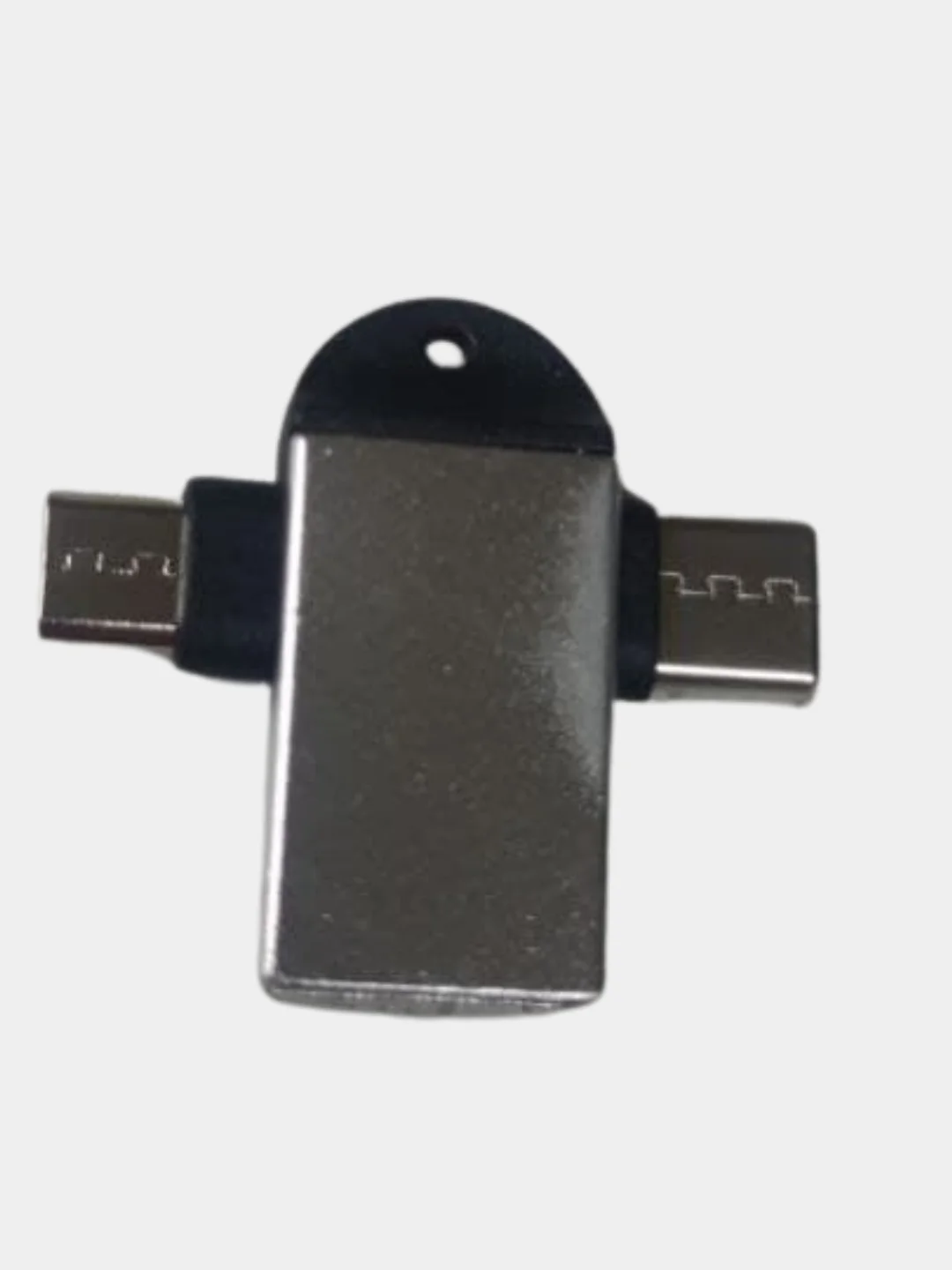 Серебряный адаптер OTG USB / Type-C / Micro USB