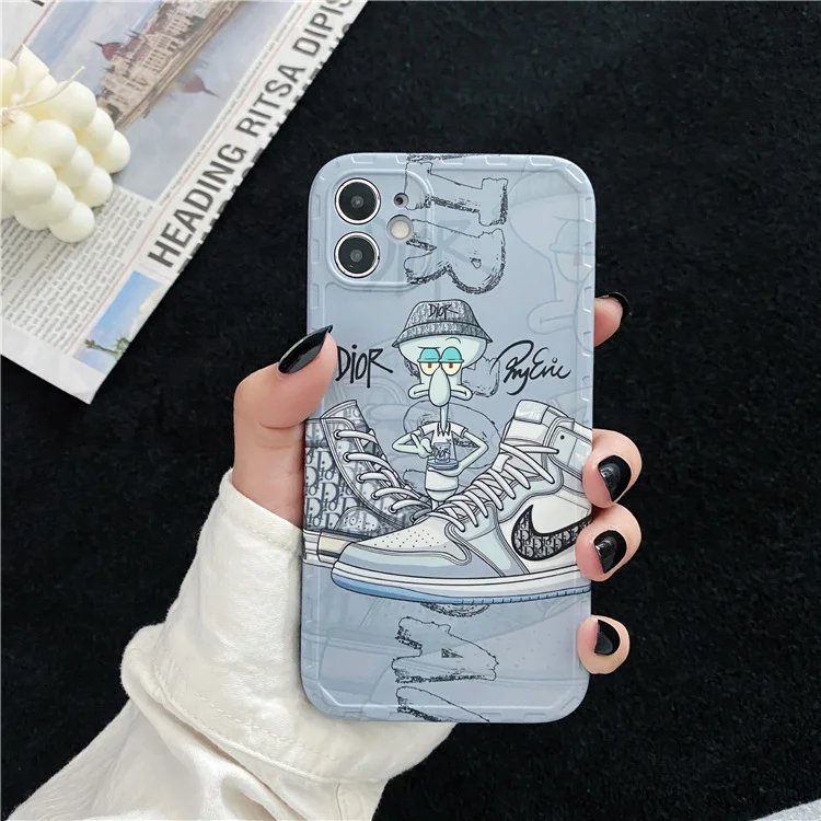 Чехол Сквидвард T&J для iPhone 13, XR, 11, 12, Pro, Pro Max, mini силиконовый Soft-Touch