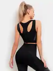 Черный спортивный женский костюм для фитнеса