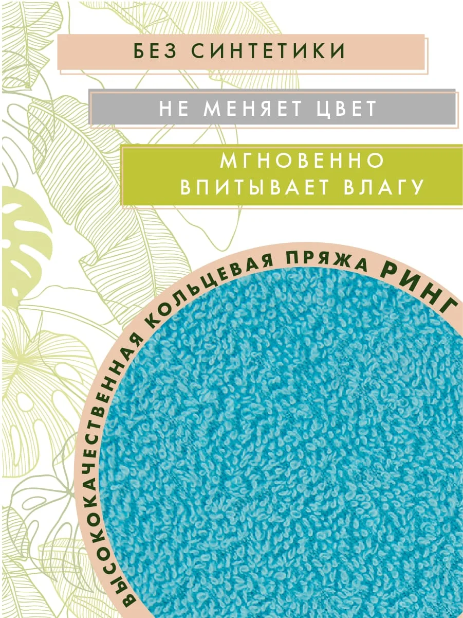 Набор махровых банных полотенец, 3 шт., хлопок, подарок мужчине/женщине/родителям, голубой