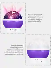 Розовый ночник - проектор детский вращающийся звездное небо