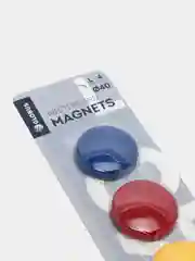 Магниты для досок GLOBUS, 40 мм, 4 штуки, цветные, в блистере