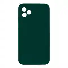 Тёмно-зелёный чехол Silicone Case для Apple iPhone 12 с защитой камеры (закрытый низ)