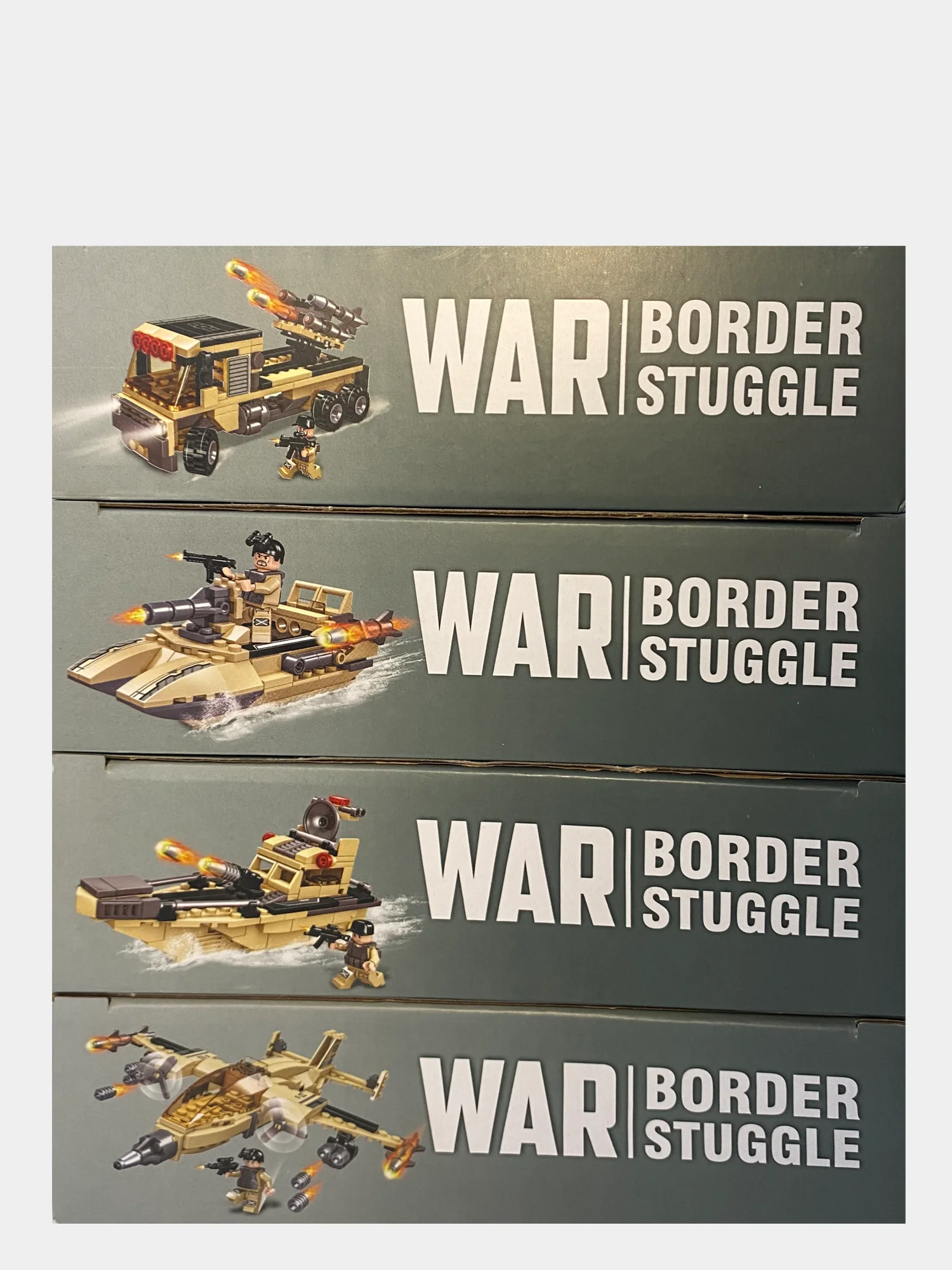 Зелёный хаки детский конструктор War, 160 деталей
