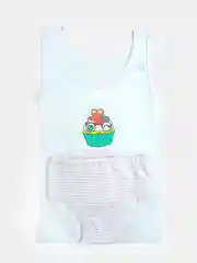 Белый комплект трусы+майка