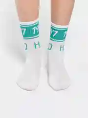 Зеленый носки с надписями белые