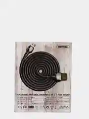 Черный кабель зарядки подарочный Remax KING DATA CABLE RC-063m в деревяной упаковке