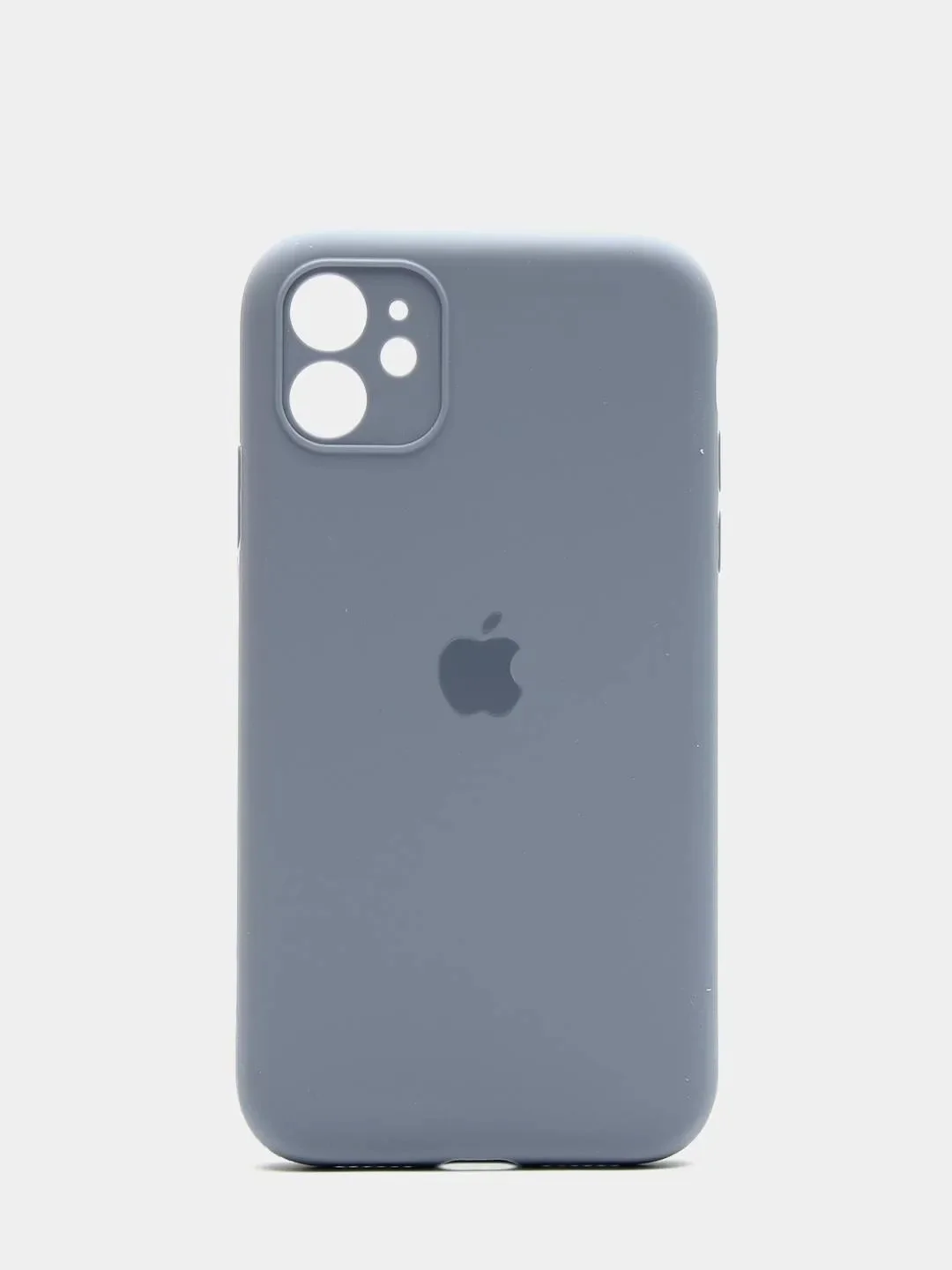 Синий меланж чехол Silicone Case для Apple iPhone 12 с защитой камеры (закрытый низ)