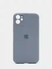 Синий меланж чехол Silicone Case для Apple iPhone 12 с защитой камеры (закрытый низ)