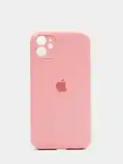Розовый чехол Silicone Case для Apple iPhone 12 с защитой камеры (закрытый низ)
