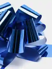Синий бант "Шар", 15 см