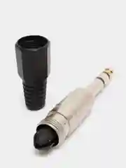 Черный штекер 6.3мм stereo цанга  1-119G