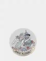 Значок деревянный "Рик и Бендер"
