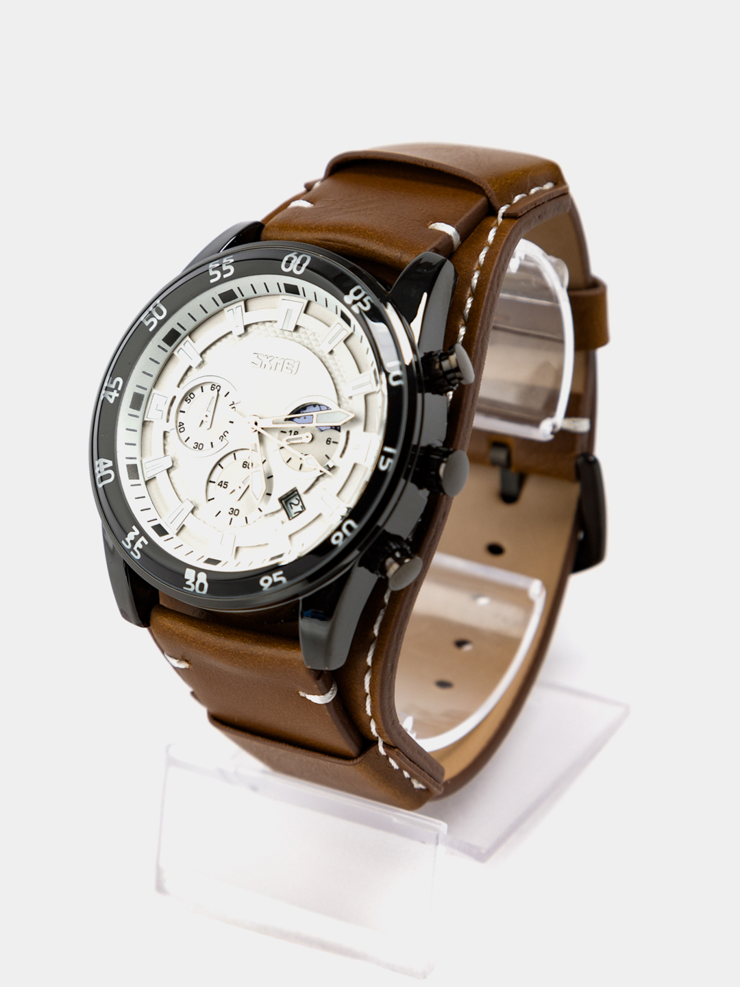 Часы наручные мужские с кожаным ремешком SKMEI 9249 купить по цене 1499 ₽ в интернет-магазине KazanExpress