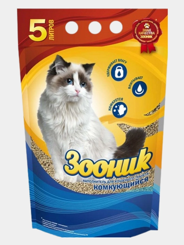 Наполнитель для кошачьего туалета Зооник 5л комкующийся купить по цене ...