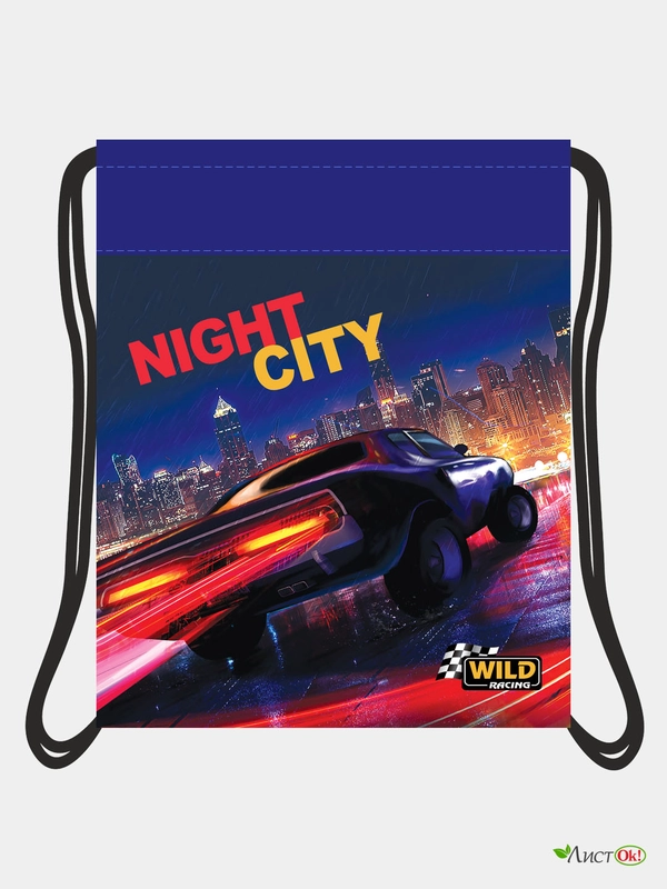 Мешок для обуви "Night city", 38 х 47 см, с фото-печатью