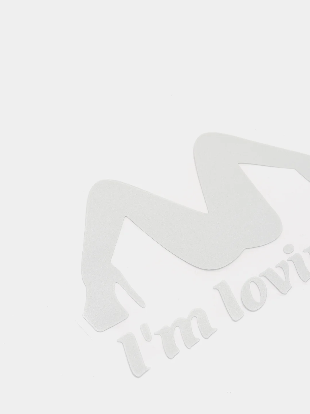 Белый наклейка на авто "I am loving it"
