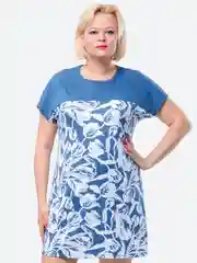 Синий меланж milena21 Туника "ADELINA ", домашнее платье, большие размеры