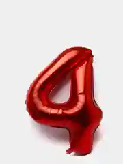 Воздушный шар фольгированный большой "Цифра" на День Рождения, 102 см, красный
