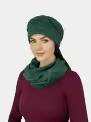 Комплект шапка и снуд из трикотажа, 2 цвета