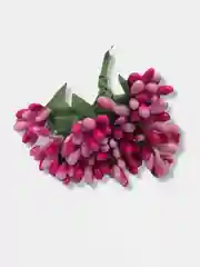 Тёмно-розовый тычинки гладкие двухцветные. 12 штук