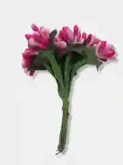Тёмно-розовый тычинки гладкие двухцветные. 12 штук