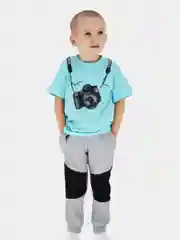 Голубой футболка детская "Фотосет"