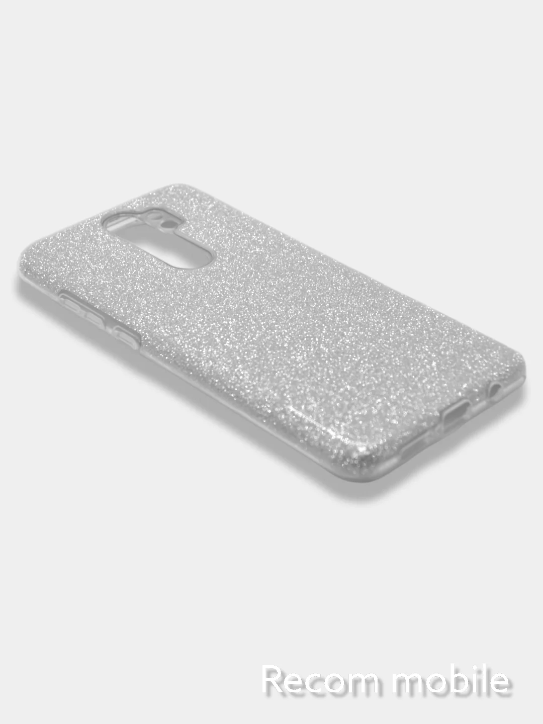 Серебряный чехол блестящий Xiaomi Redmi Note 8 PRO накладка c блестками Редми Нот 8 ПРО