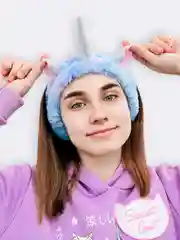 Небесно-голубой sweet Cat Shop Мягкая повязка на голову для волос для косметических процедур