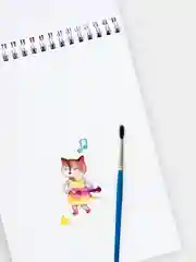 Бирюзовый sweet Cat Shop Скетчбук 25 листов