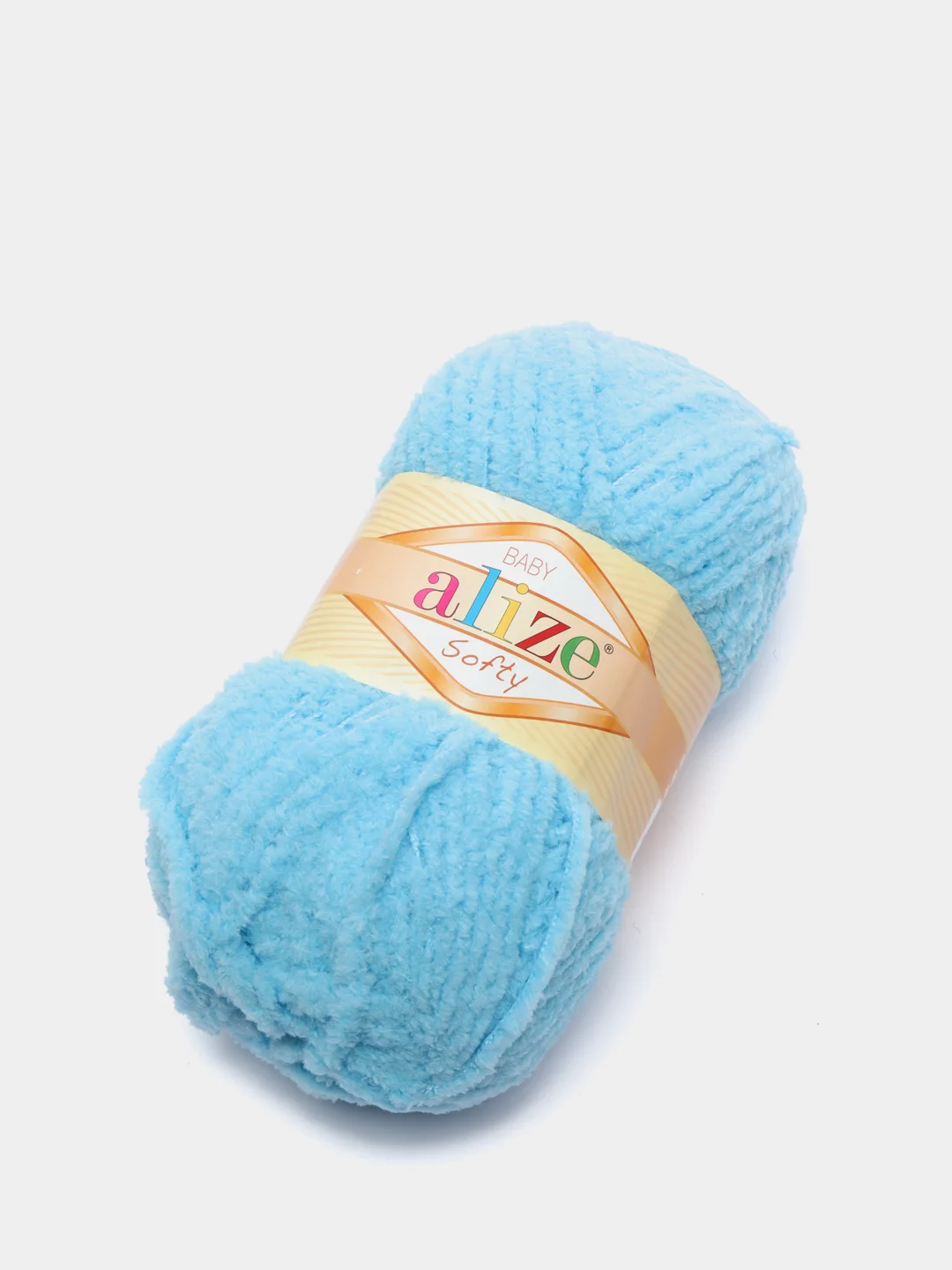 Голубой плюшевая пряжа Alize Softy(Ализе Софти), 100% микрополиэстер, 50г/115м