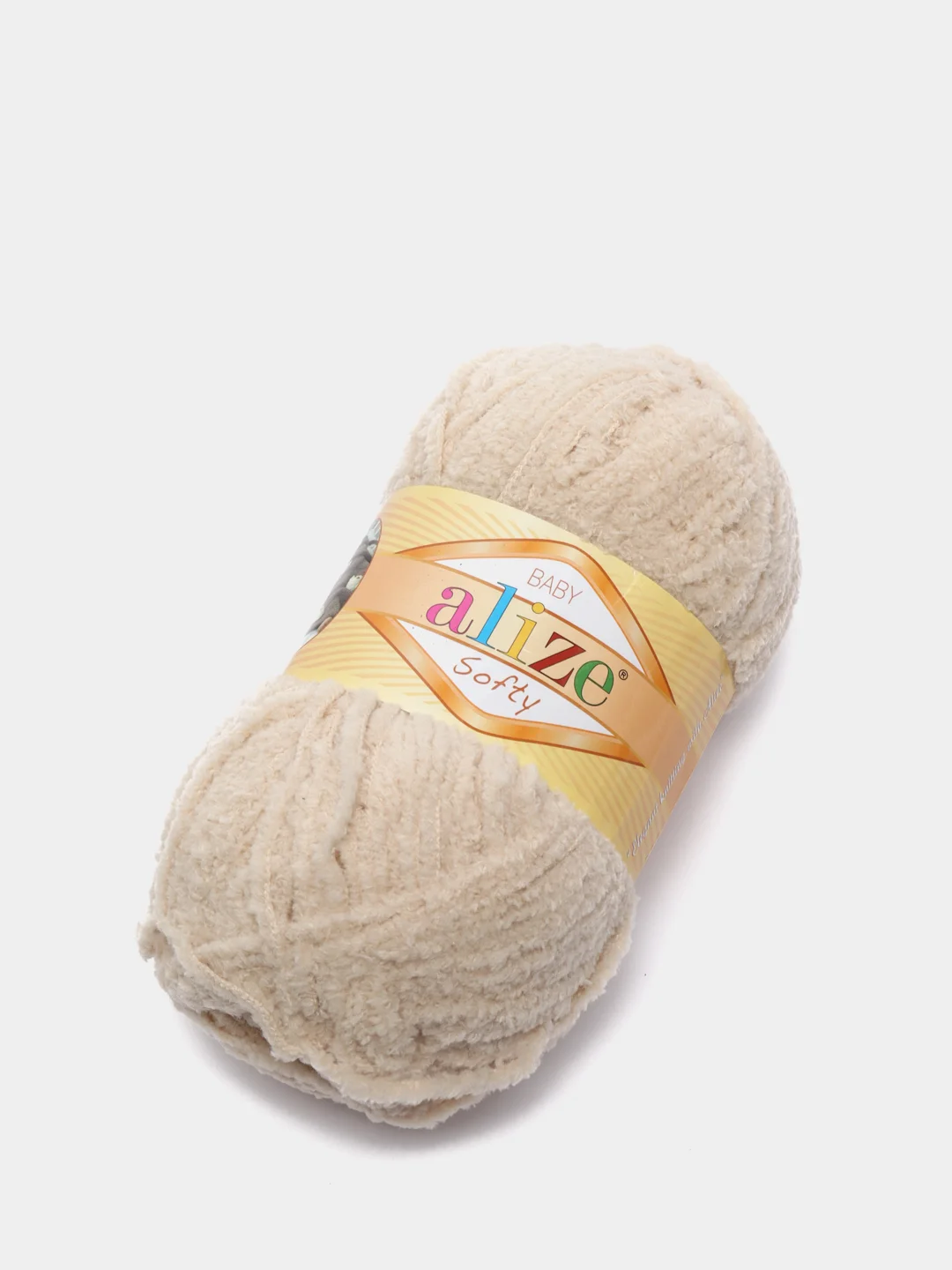 Бежевый плюшевая пряжа Alize Softy(Ализе Софти), 100% микрополиэстер, 50г/115м