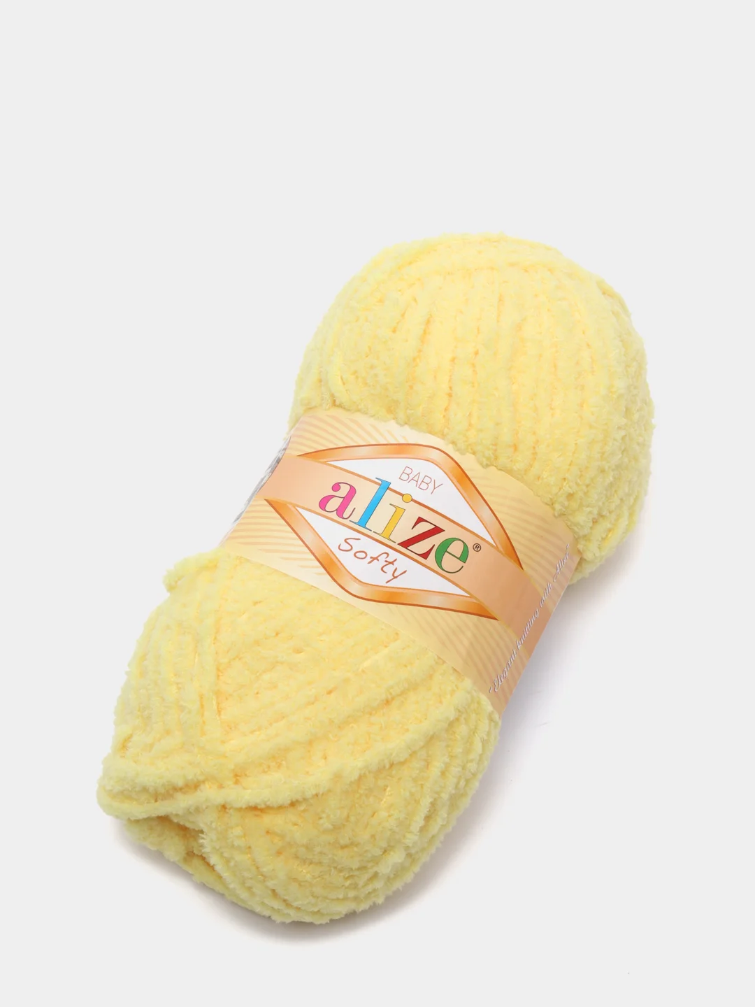 Лимонный плюшевая пряжа Alize Softy(Ализе Софти), 100% микрополиэстер, 50г/115м