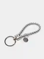 Серебряный плетеный брелок для ключей