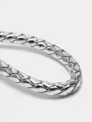 Серебряный плетеный брелок для ключей