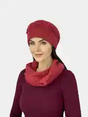 Комплект шапка и снуд из трикотажа, 2 цвета