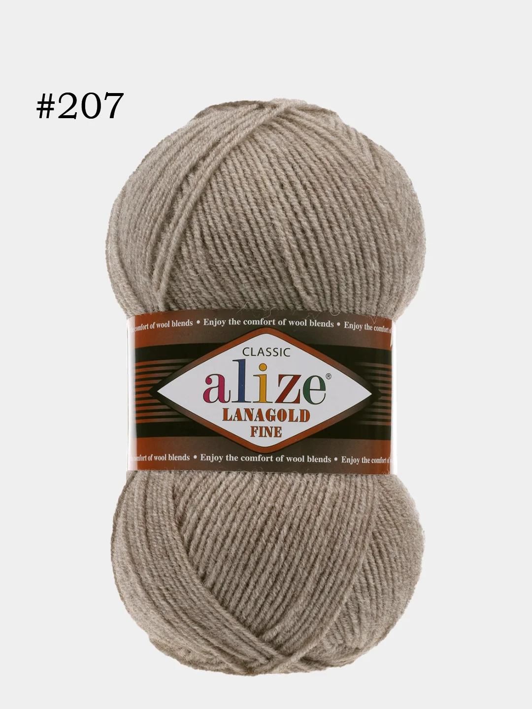 Песочный хаки пряжа Alize, Lanagold Fine, 100 гр-390 м, акрил 51%- мериносовая шерсть 49%