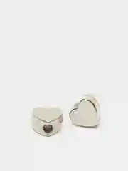 Серебряный акриловые бусины "Сердце"