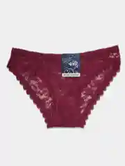 Бордовый трусы женские кружевные XueZhiBai