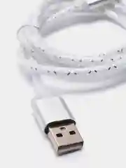Серебряный светящийся провод микро usb