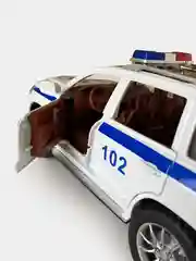 Белый машина большая свет звук металлическая полиция Тойота прадо 21см все двери открываются