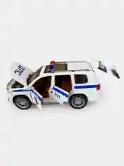 Белый машина большая свет звук металлическая полиция Тойота прадо 21см все двери открываются