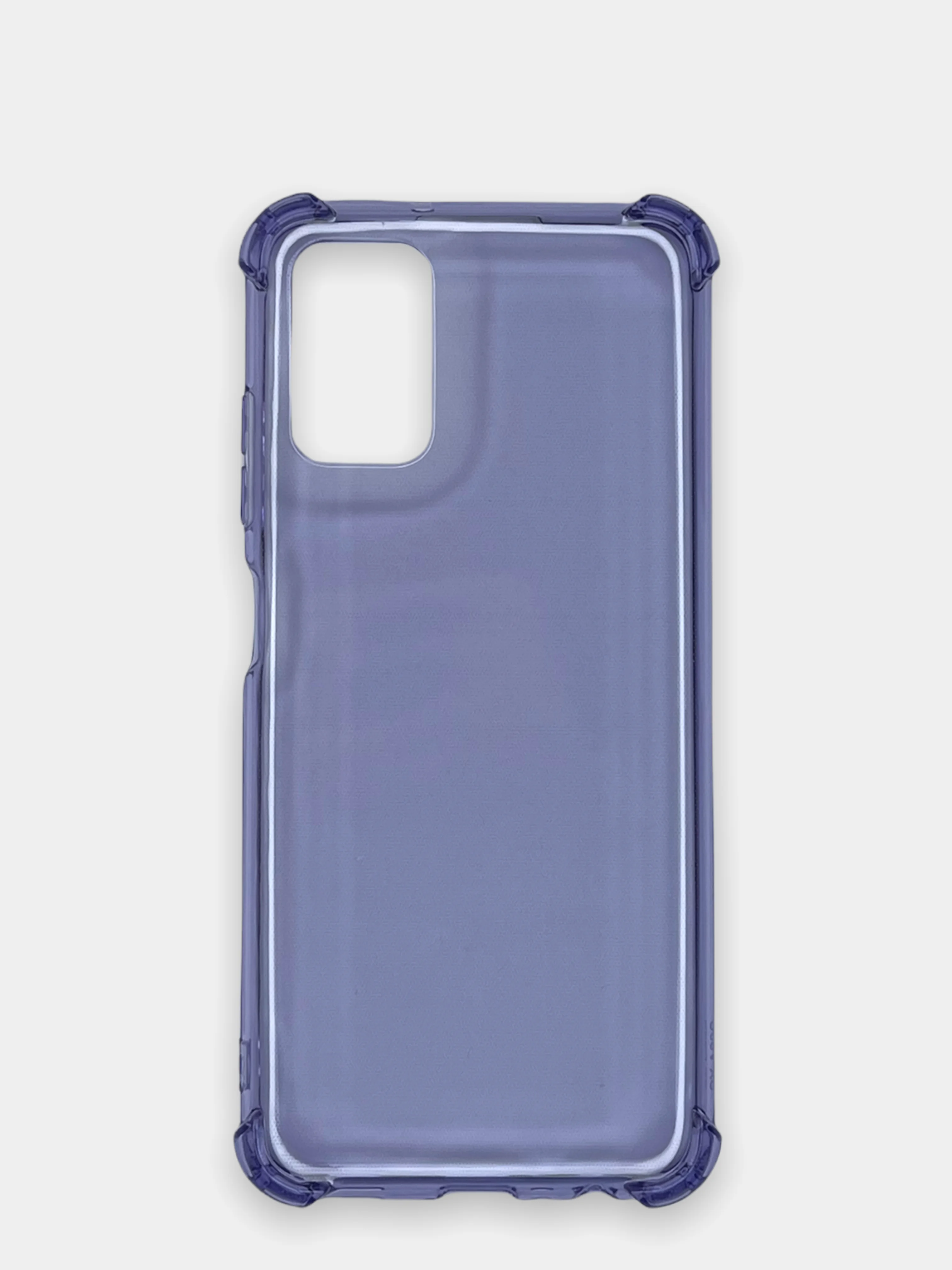 Лавандовый чехол прозрачный Samsung Galaxy A03s противоударный плотный неоновый с оттенком