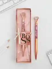Фигурная ручка в подарочной коробке Girl boss, металл