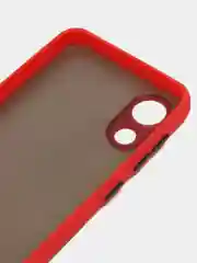 Красный чехол для Samsung A03 Core с защитой камеры и с бархатом внутри