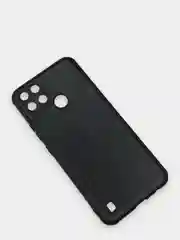 Угольный чехол Realme C21Y, Realme C25Y Реалми С21У / С25У черный, силиконовый, под кожу