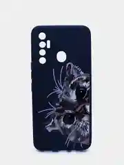Черный чехол силиконовый с принтом для TECNO Camon 17 (с отпечатком сзади)