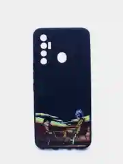 Серый чехол силиконовый с принтом для TECNO Camon 17 (с отпечатком сзади)