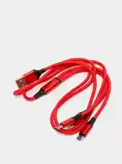 Красный кабель для зарядки/ кабель micro usb/ type-c/ lightning (8 pin) айфон